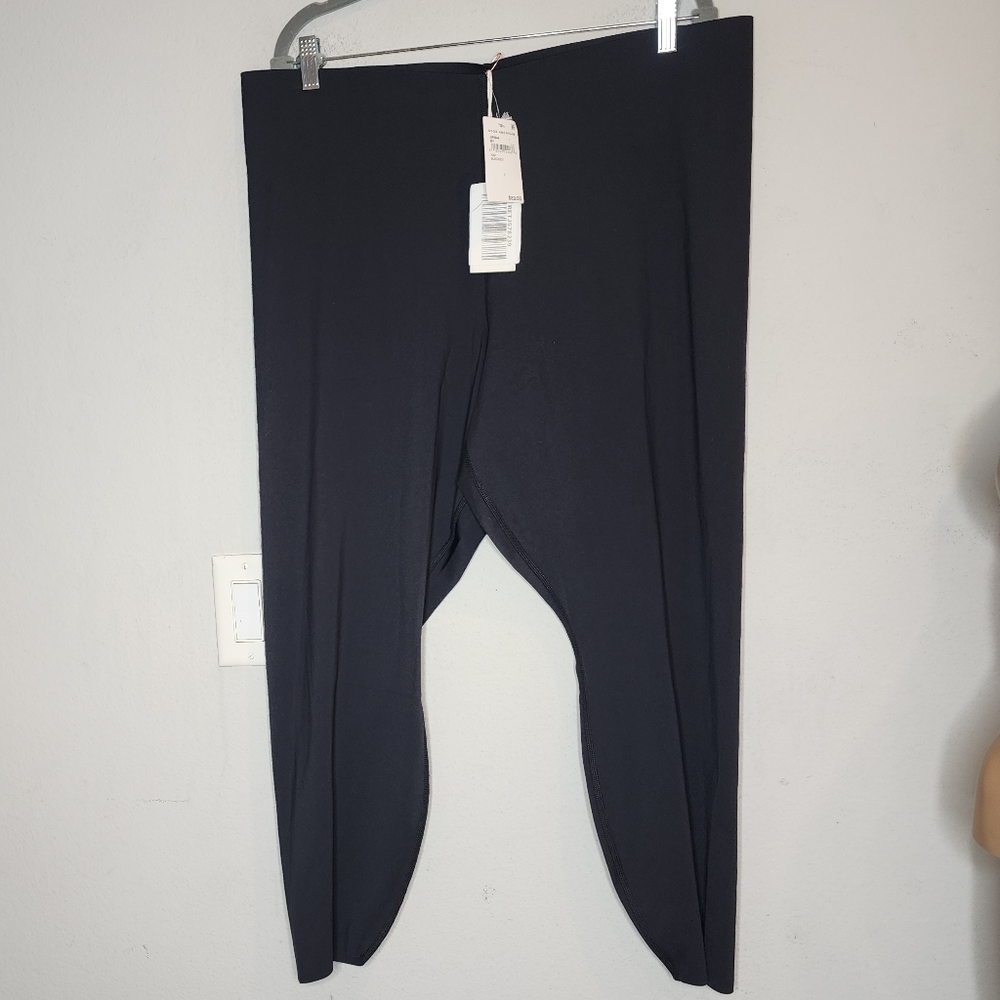 NWT Good American Black 7/8 High-rise Stretch Jersey‎ Leggings Size 7 Or 4X